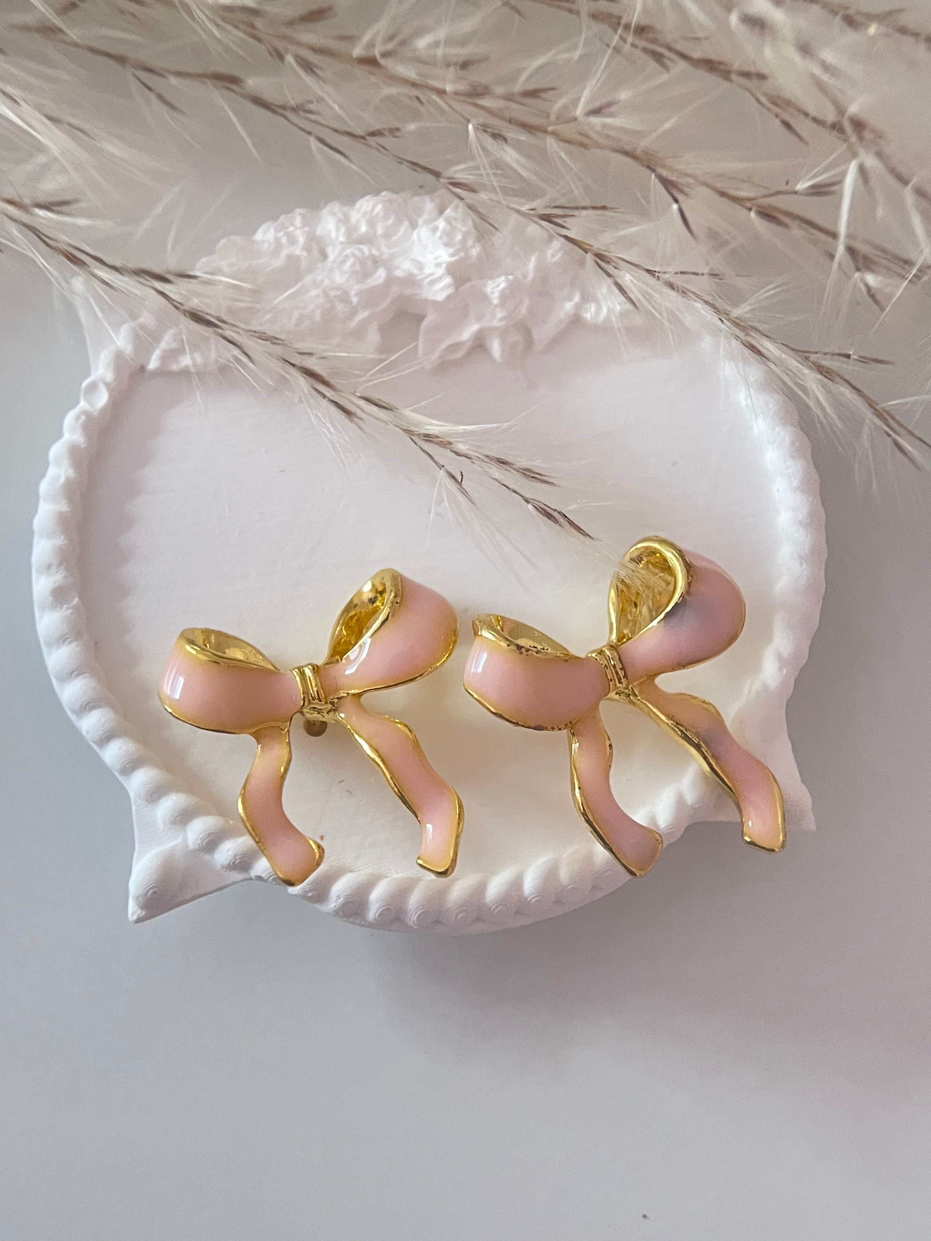 KARLA|| Pink Bow Earring Studs