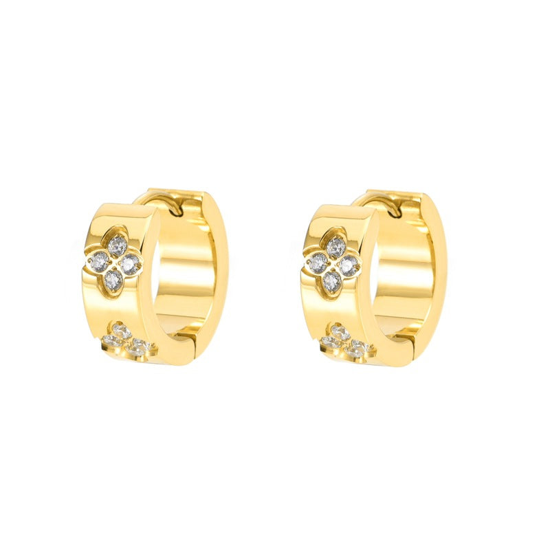 TINA || Small Flower Earrings Hoops